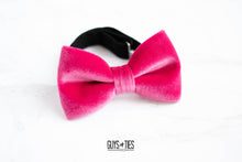 Load image into Gallery viewer, hot pink velvet bow tie | adult and kids