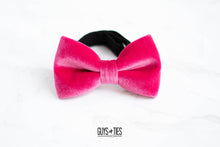 Load image into Gallery viewer, hot pink velvet bow tie | adult and kids