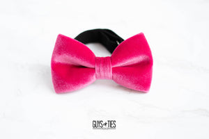 hot pink velvet bow tie | adult and kids