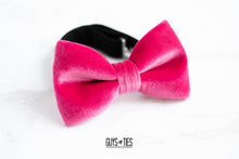 Load image into Gallery viewer, hot pink velvet bow tie | adult and kids