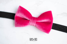 Load image into Gallery viewer, hot pink velvet bow tie | adult and kids