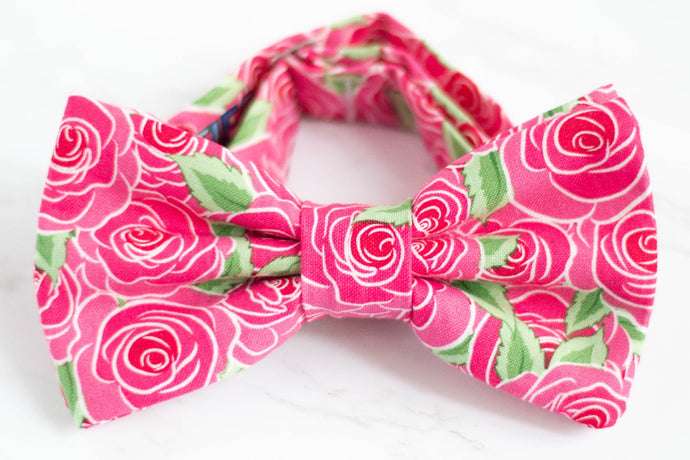 pink rose bow tie