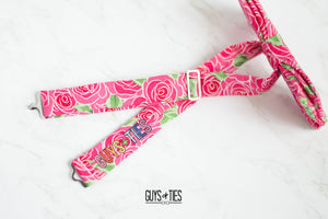 hot pink roses bow tie