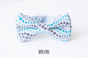 Boy's blue + white stars bow tie