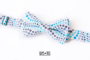 Boy's blue + white stars bow tie