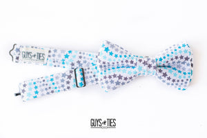 Boy's blue + white stars bow tie