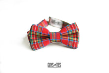 Load image into Gallery viewer, Boys&#39;s red tartan Christmas bow tie