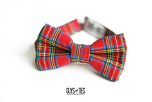 Load image into Gallery viewer, Boys&#39;s red tartan Christmas bow tie