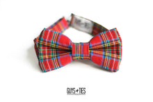 Load image into Gallery viewer, Boys&#39;s red tartan Christmas bow tie