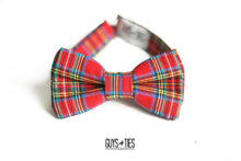 Load image into Gallery viewer, Boys&#39;s red tartan Christmas bow tie