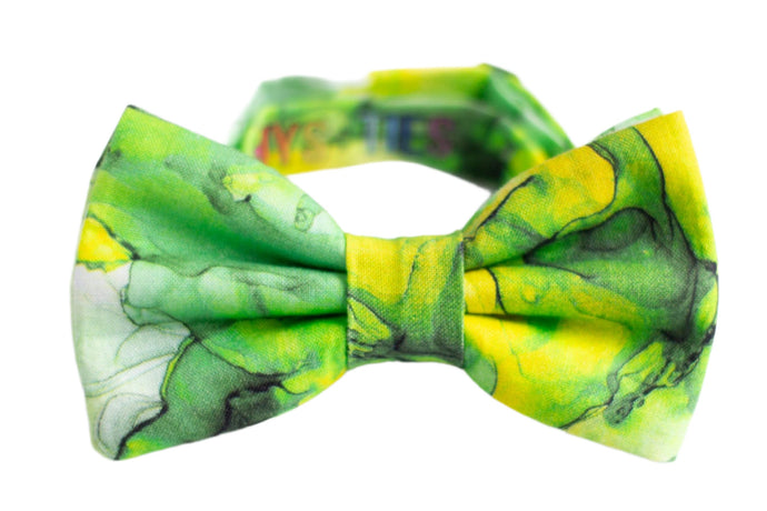 green and yellow bow tie