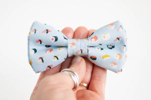 dog bowties | light blue mini sushi rolls