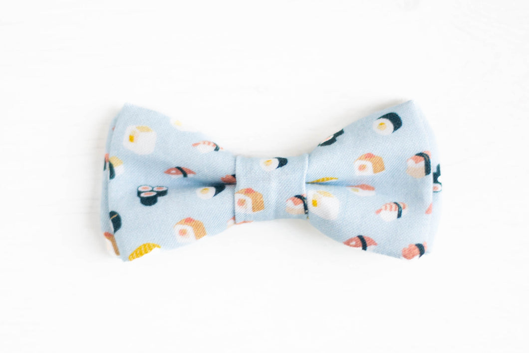 dog bowties | light blue mini sushi rolls