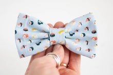 Load image into Gallery viewer, dog bowties | light blue mini sushi rolls