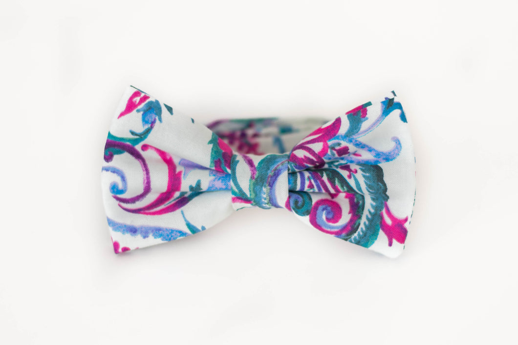 jewel tones paisley bow tie