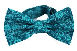 navy floral bow tie