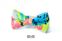 Load image into Gallery viewer, neon floral linen bow tie