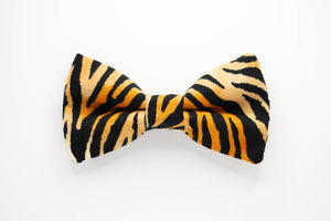 black + orange tiger print dog bow tie