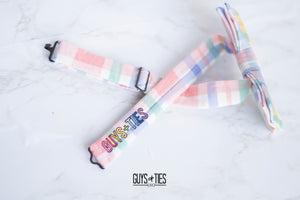 Easter pastel plaid bow tie