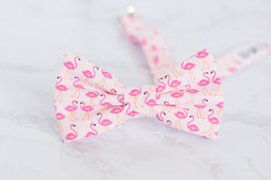 mini pink flamingos novelty bow tie