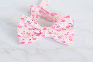 mini pink flamingos novelty bow tie