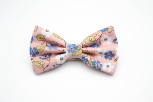 blush pink blue white floral bow tie