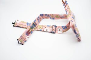 blush pink blue white floral bow tie