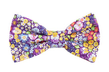 Load image into Gallery viewer, purple floral bow tie