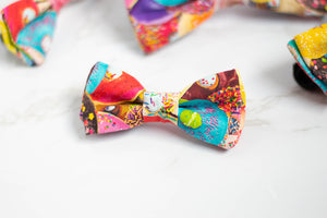 colorful donuts dog bow tie