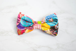 colorful donuts dog bow tie