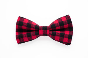 red buffalo check dog bow tie