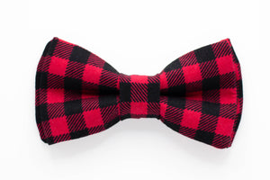 red buffalo check dog bow tie