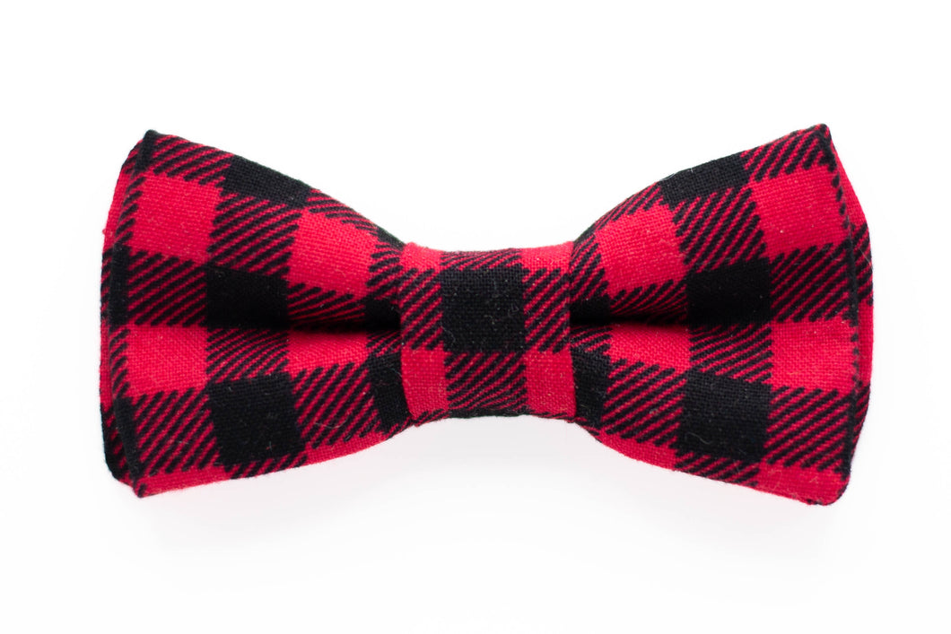 red buffalo check dog bow tie