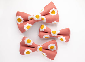 blush pink daisy dog bow tie