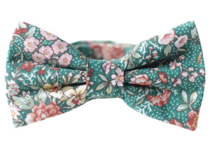 sage floral bow tie