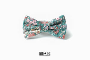 sage green floral bow tie