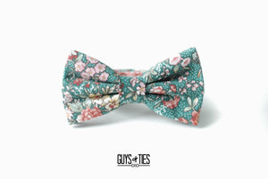 sage green floral bow tie