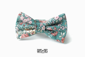 sage green floral bow tie