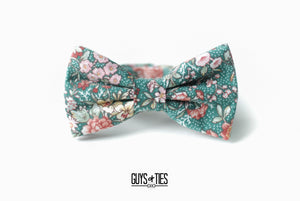 sage green floral bow tie