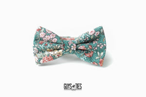 sage green floral bow tie