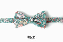 Load image into Gallery viewer, sage green floral bow tie