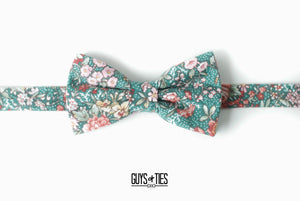 sage green floral bow tie