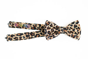 cheetah print bow tie | brown and cream