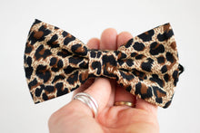 Load image into Gallery viewer, cheetah print bow tie | brown and cream