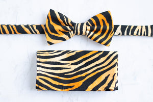 tiger print pre tied bow tie