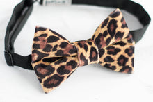 Load image into Gallery viewer, brown cheetah velvet bow tie