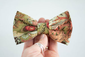 sage green bow tie | paisley pattern