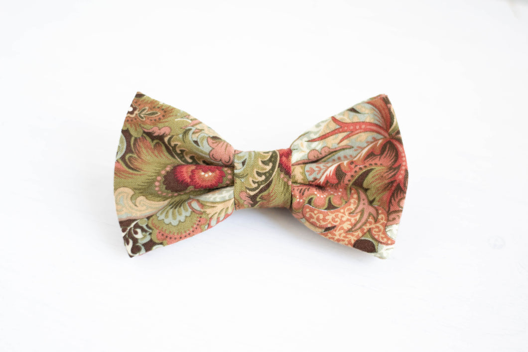 sage green bow tie | paisley pattern