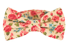 Load image into Gallery viewer, tan roses bow tie