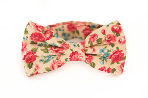 creamy tan + red roses bow tie